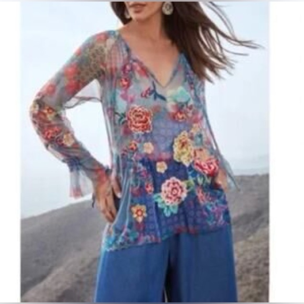 🌹HP🌹Johnny Was Calliope Mesh Blouse